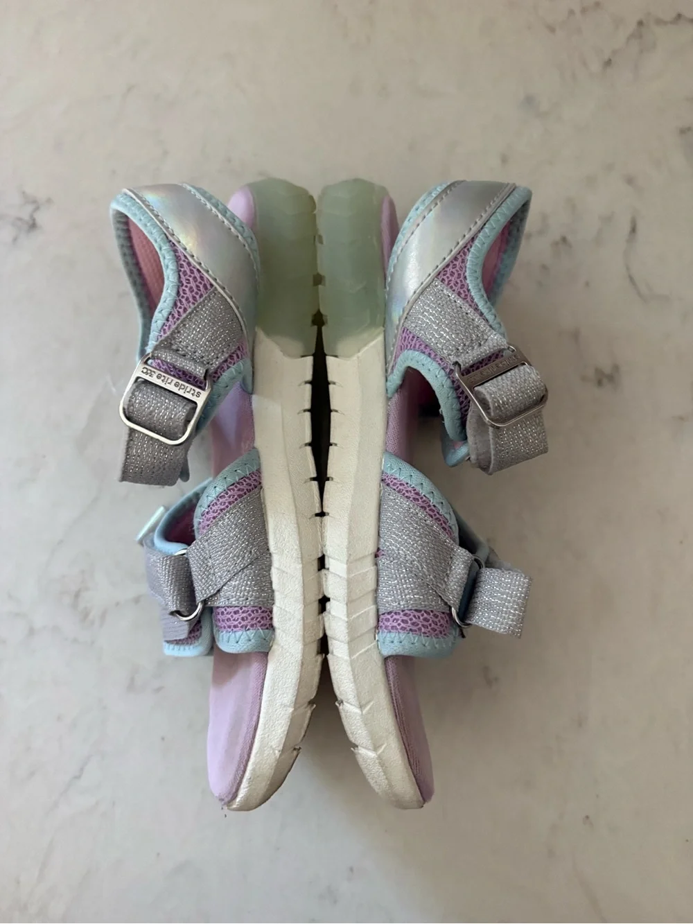Stride Rite 360 Girls Sport Sandals Size 13 Memory Foam Hook & Loop light up!